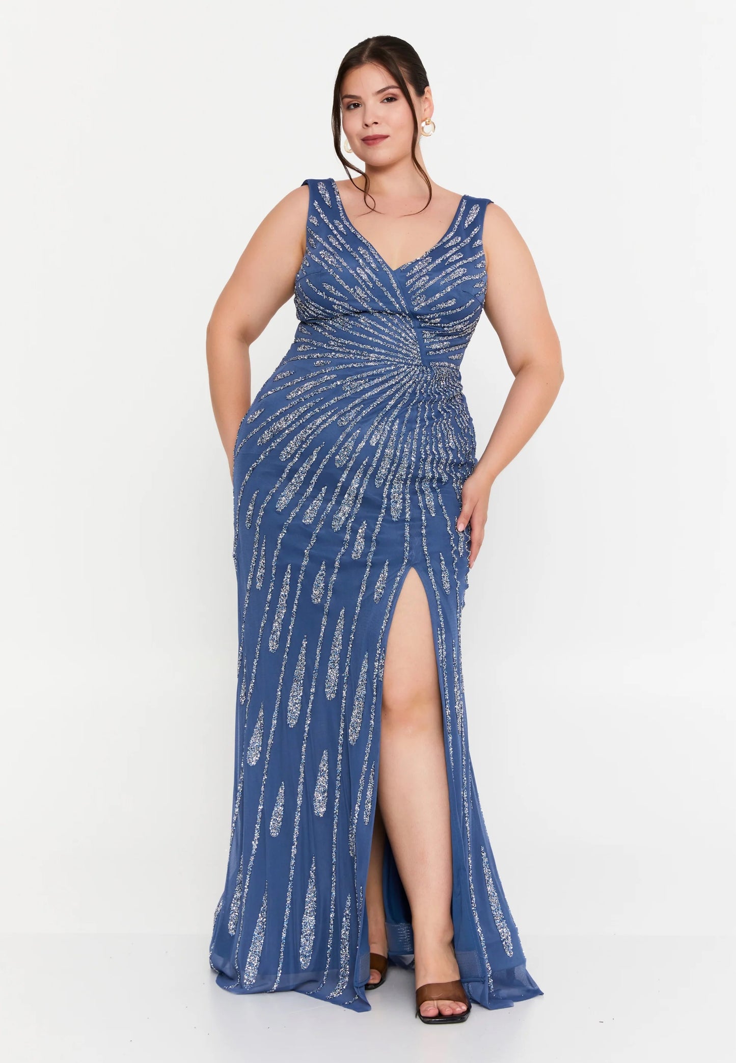 Plus Size Indigo Sparkle Gown