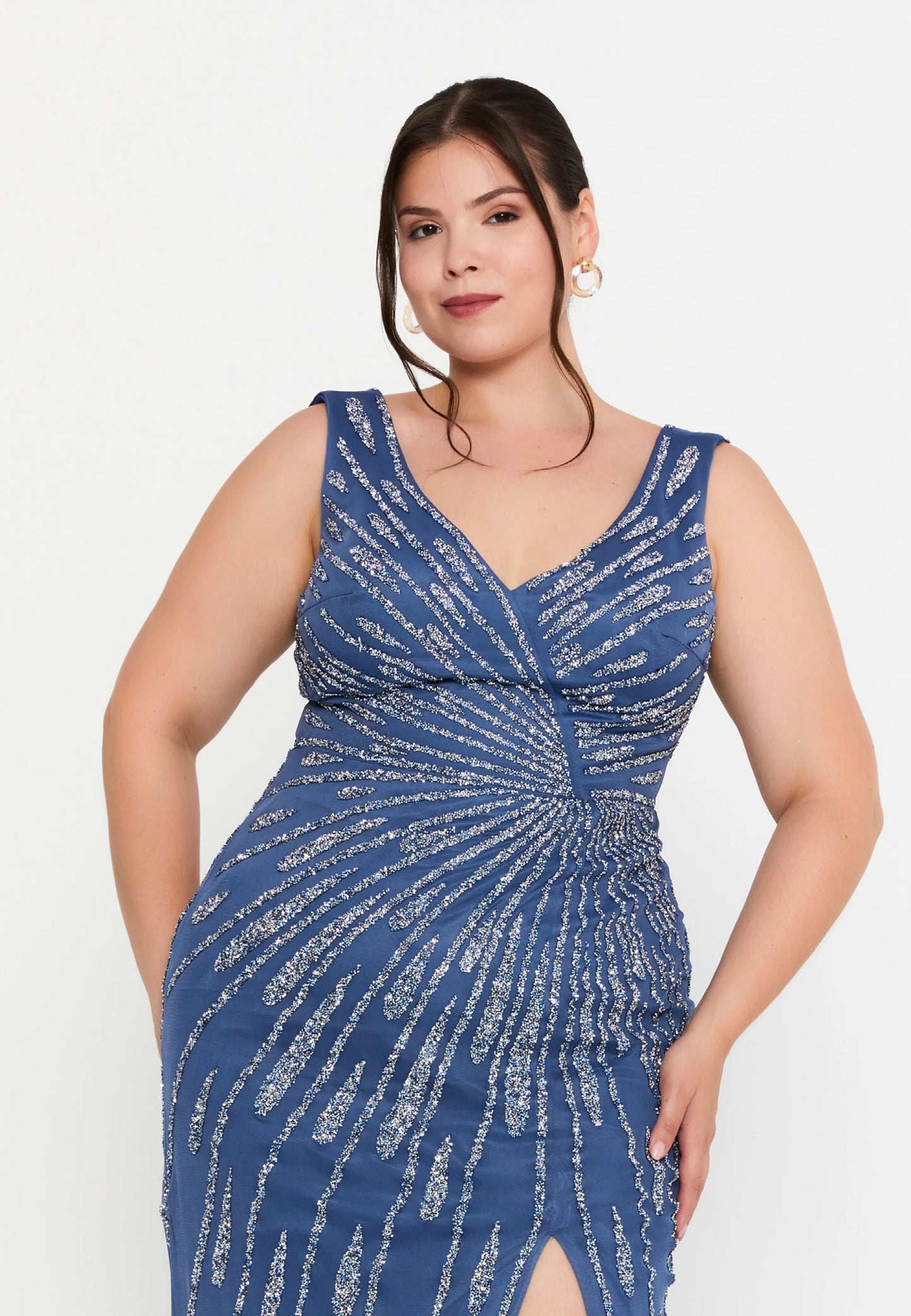 Plus Size Indigo Sparkle Gown